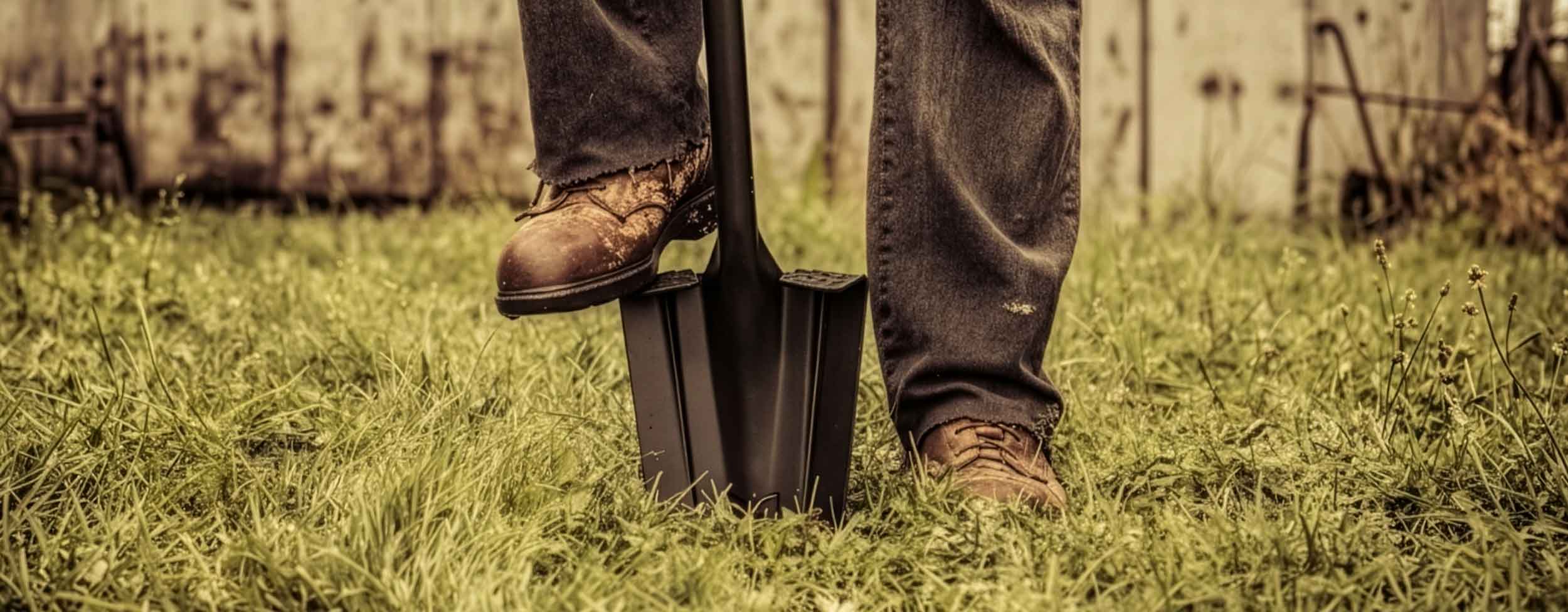 MAN-feet-shovel-farm - Man Shovel