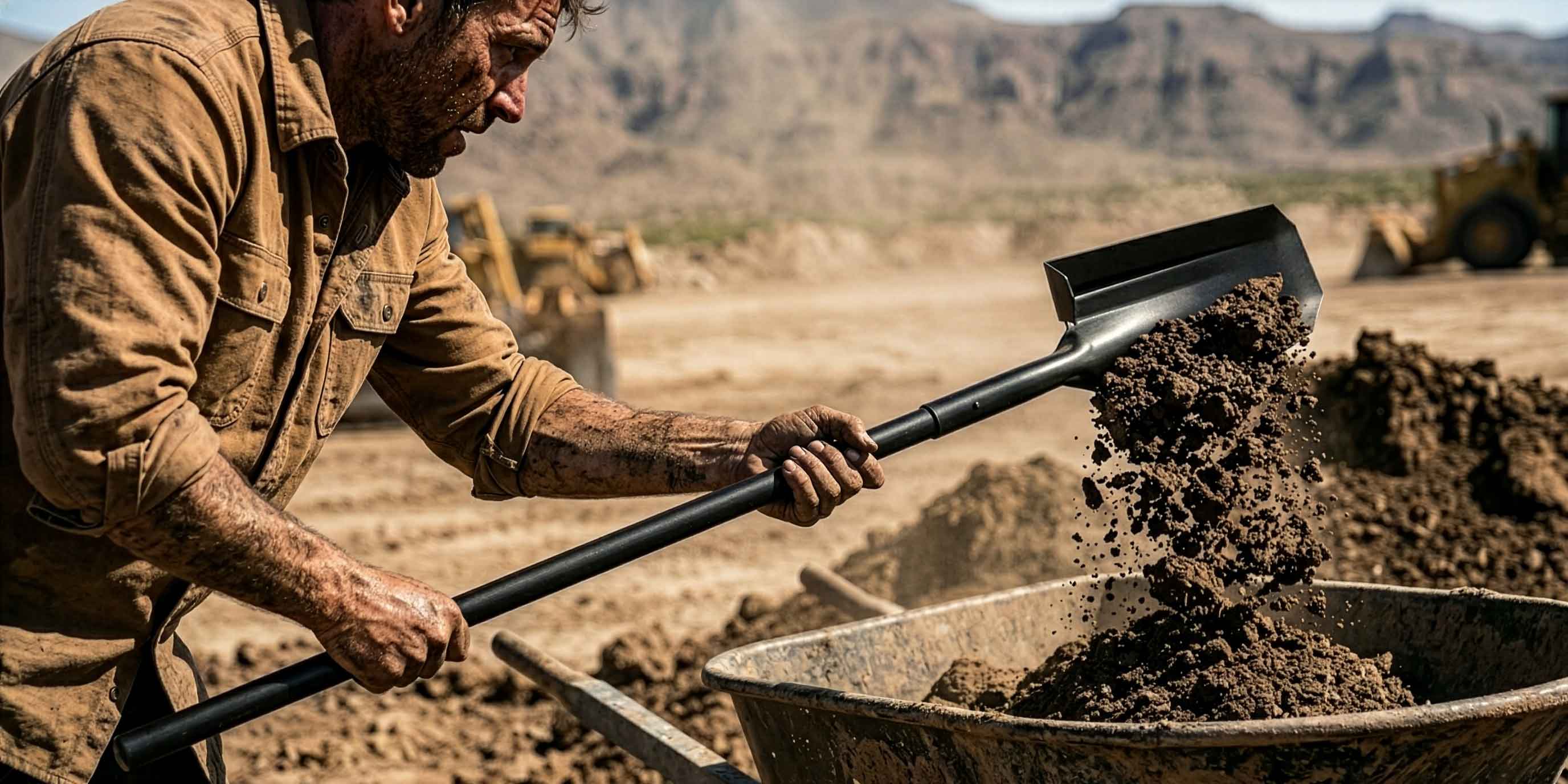 man-shovel-wheelbarrow - Man Shovel